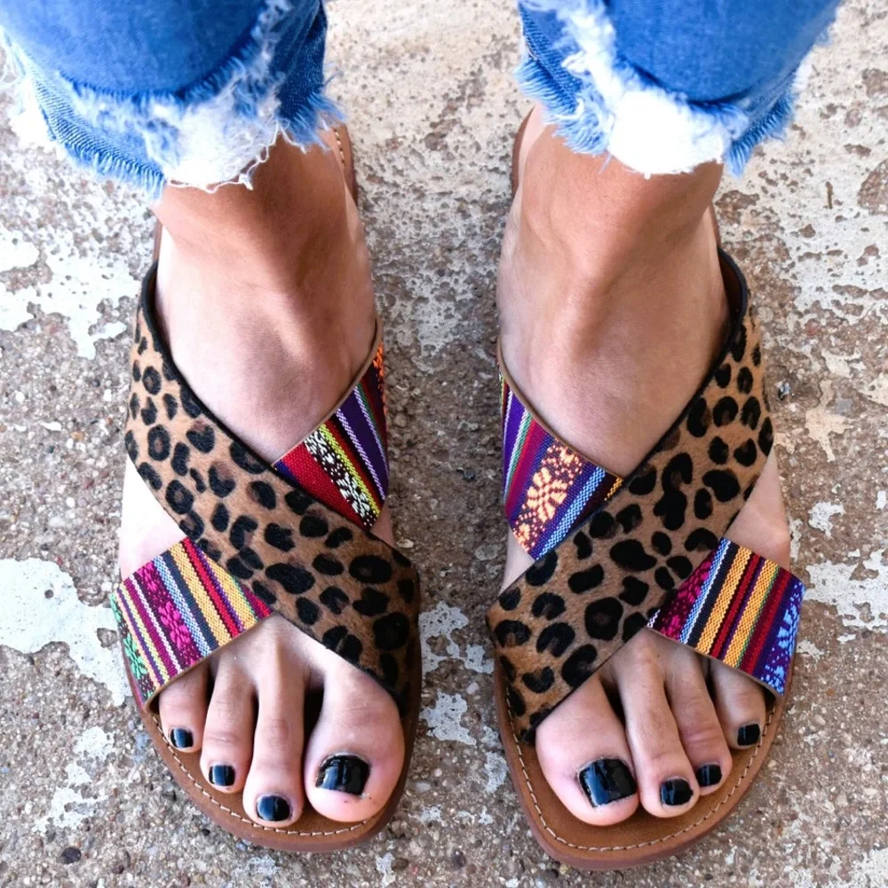 Very G Serape Leopard Sandals - Picture 2 of 13